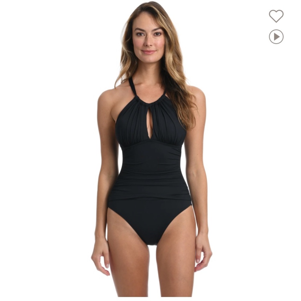 La Blanca Island Goddess Mio High Neck One-Piece Swimsuit 10 New Without tags